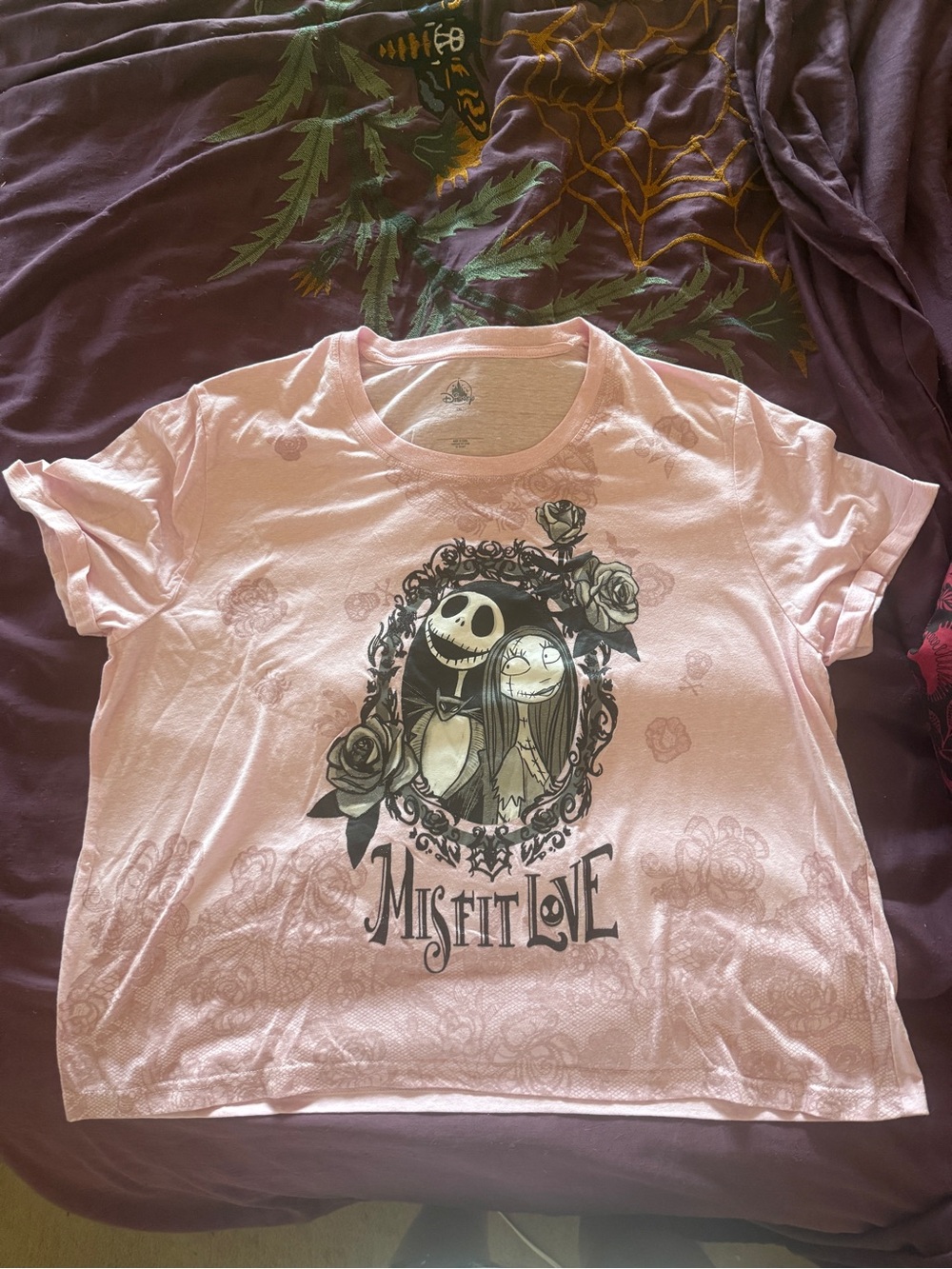 Nightmare Before Christmas Jack and Sally Tee in Pink